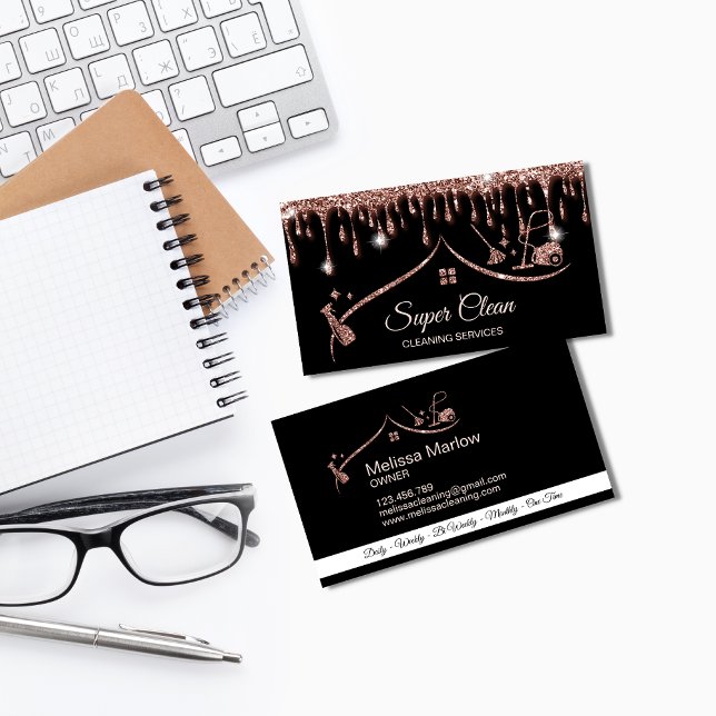Carte De Visite Maid Cleanhouse Sparkling or rose (Créateur téléchargé)