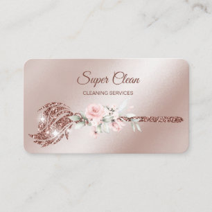Carte De Visite Maid Cleanhouse Sparkling rose gold