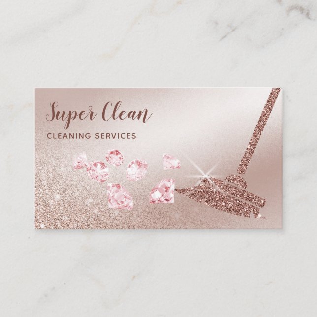 Carte De Visite Maid Cleanhouse Sparkling Rose Gold (Devant)