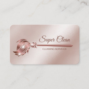 Carte De Visite Maid Cleanhouse Sparkling rose gold
