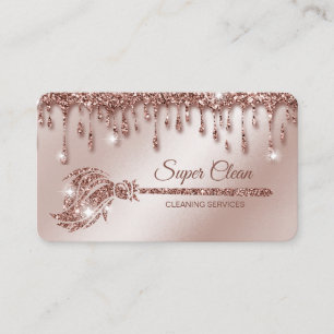 Carte De Visite Maid Cleanhouse Sparkling rose gold