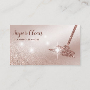 Carte De Visite Maid Cleanhouse Sparkling Rose Gold
