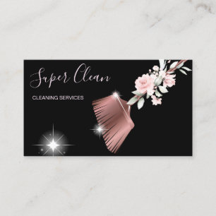 Carte De Visite Maid Cleanhouse Sparkling rose gold
