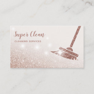 Carte De Visite Maid Cleanhouse Sparkling Rose Gold