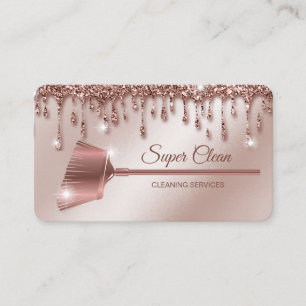 Carte De Visite Maid Cleanhouse Sparkling rose gold