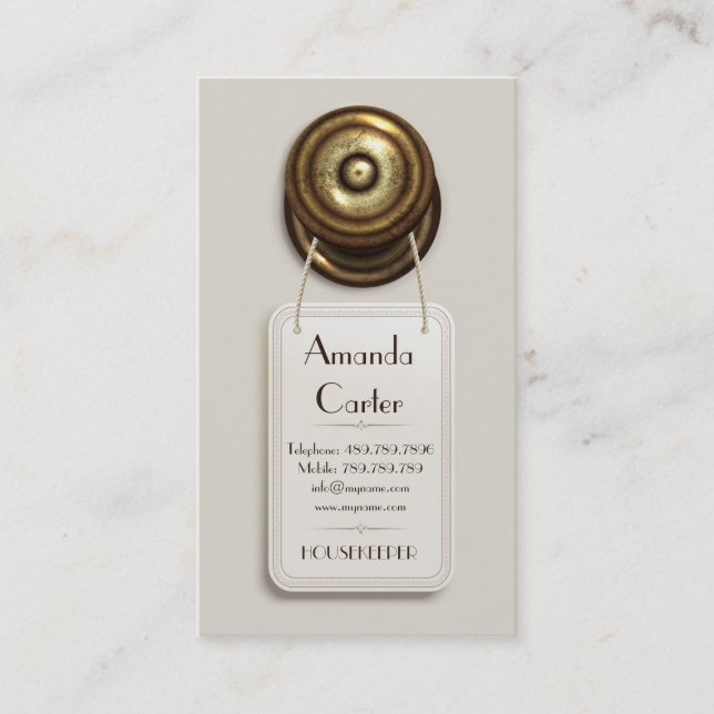 Carte De Visite Maid Hotel Motel Réception (Devant)