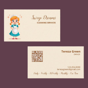 Carte De Visite Maid Maid Housekeeper QR