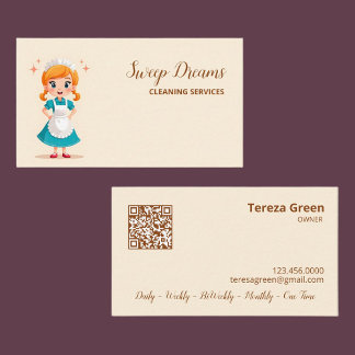 Carte De Visite Maid Maid Housekeeper QR