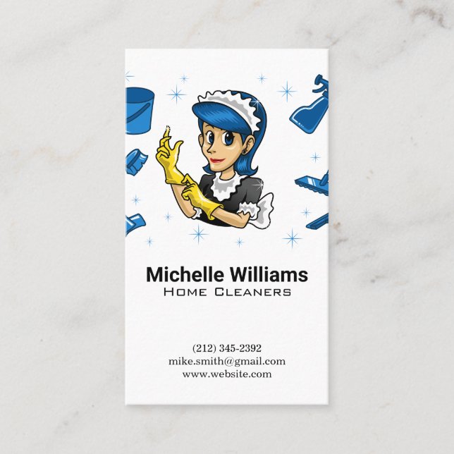 Carte De Visite Maid Se préparer au travail | Services hôteliers (Devant)