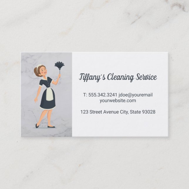 Carte De Visite Maid | Service de nettoyage (Devant)