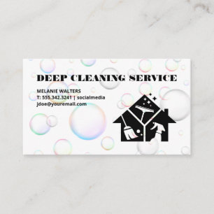 Carte De Visite Maid   Service de nettoyage   Bulles de savon