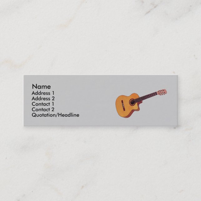 carte de visite maigre classique de guitare simple (Devant)