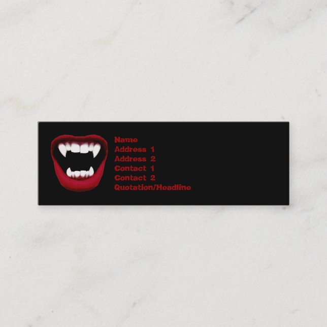 Carte de visite maigre de sourire de vampire (Devant)