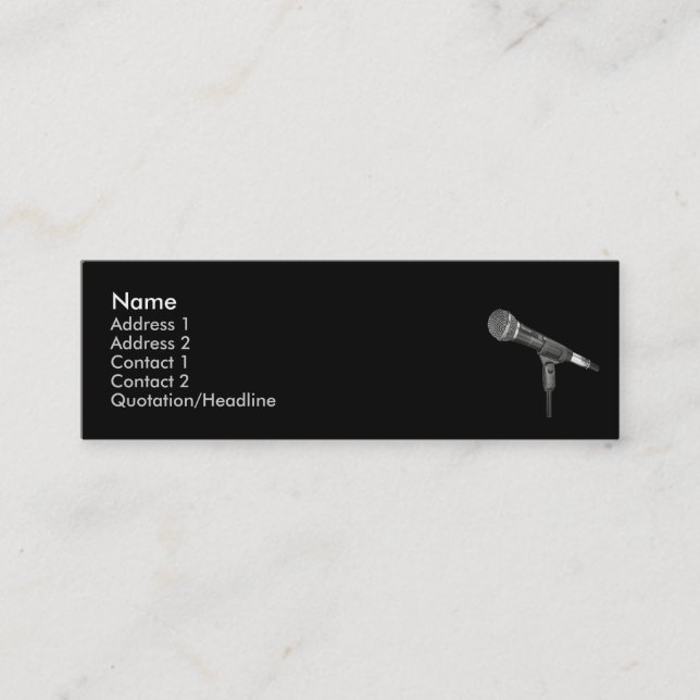 carte de visite maigre noir rond de microphone (Devant)