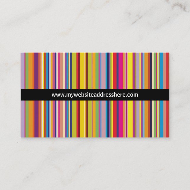Carte de visite maigre rayé de site Web de rétro (Devant)