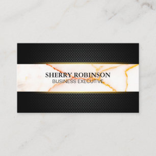 Carte De Visite Maillage Lux noir   Texture Marbre blanc