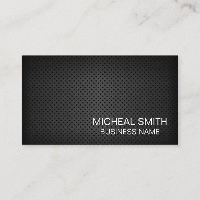 Carte De Visite Maillage perforé noir simple (Devant)