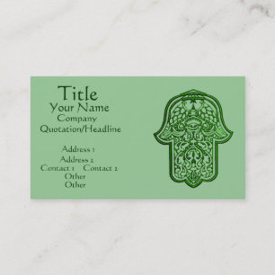 Carte De Visite Main de henné de Hamsa (vert)