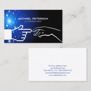 Carte De Visite Main de pixel en contact avec une main humaine   F