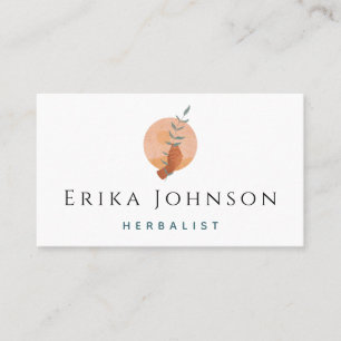 Carte De Visite Main Herbaliste moderne tenant un Cool Plante tend