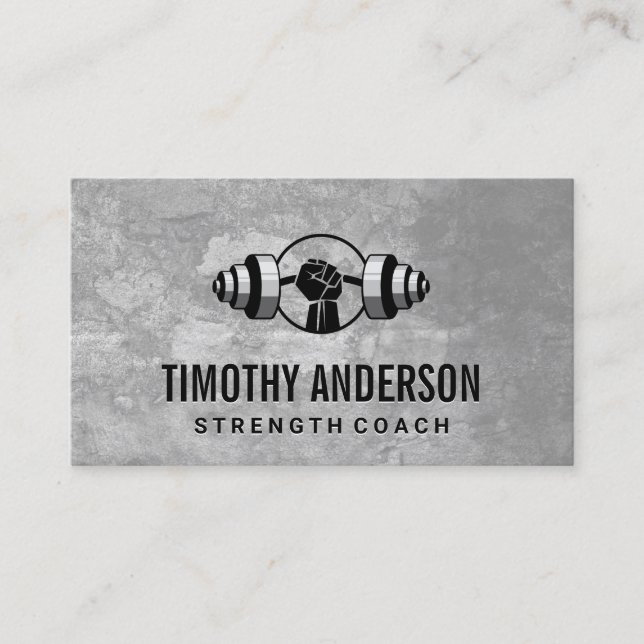 Carte De Visite Main Hold Barbell | Logo Fitness (Devant)