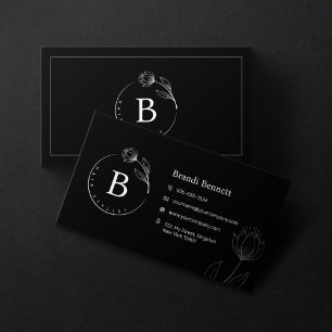 Carte De Visite Main minimaliste de coiffure dessinée à la main vé