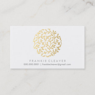 Carte De Visite MAIN MODERNE DESSINÉE Feuille FLORALE motif tache 