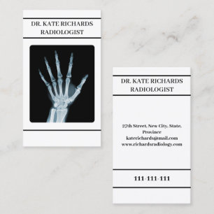 Carte De Visite Main Radiologue Radiologie Blanche
