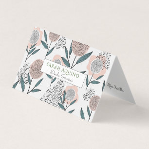 Carte De Visite Main Whimsical Tirée Fleurs Muté Doula Midwoman