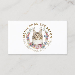 Carte De Visite Maine Coon Chat Grooming Salon Animaux Spas