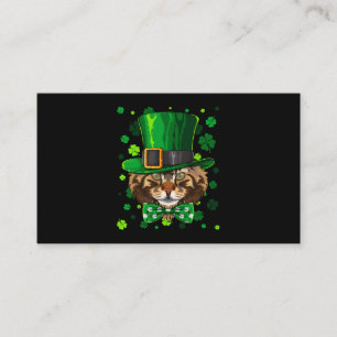 Carte De Visite Maine Coon Jour de la Saint Patrick Chat Leprechau