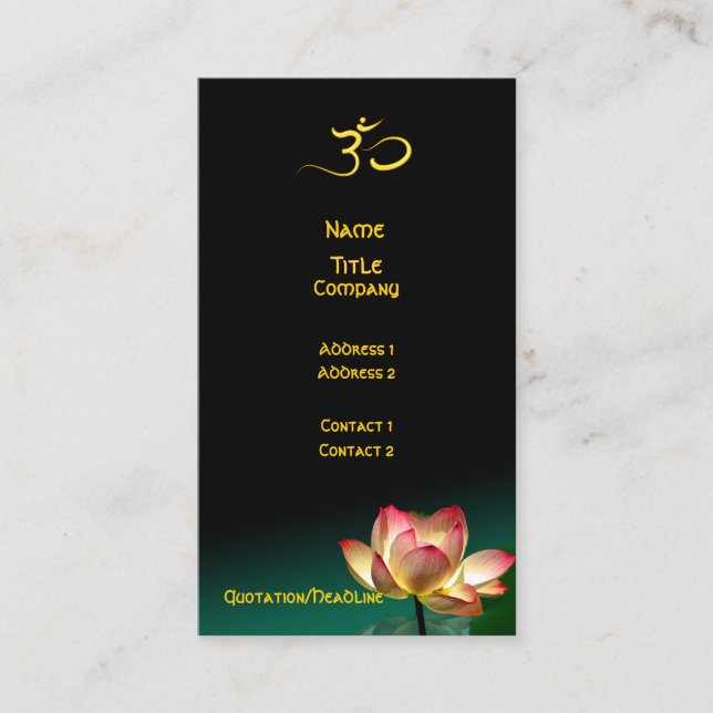 CARTE DE VISITE MAINS DE GUÉRISON/LOTUS DE ROSE DANS LE SALON (Devant)