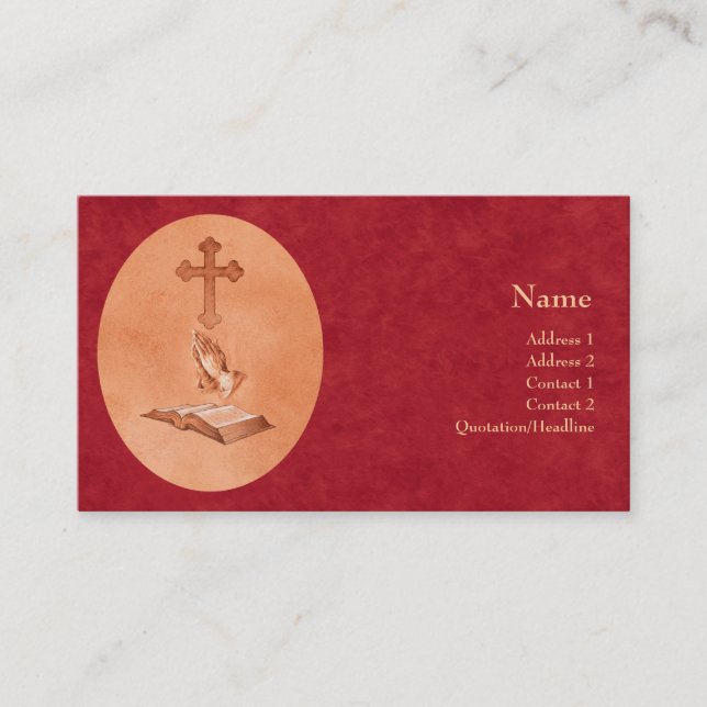 Carte De Visite Mains de prière (Devant)