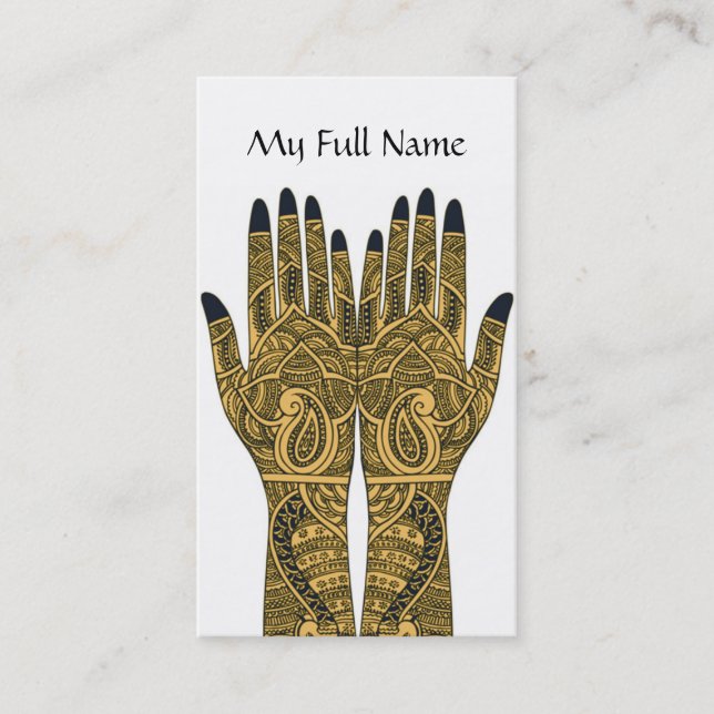 Carte De Visite Mains Mehndi Tattoo (Devant)