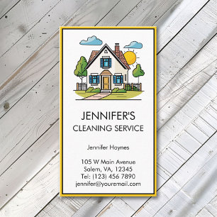Carte De Visite Maison Accueil Nettoyage Services Moderne Simple