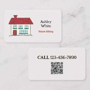 Carte De Visite Maison assise QR personnalisée