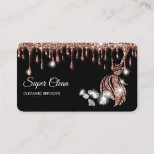 Carte De Visite Maison de nettoyage des domestiques Sparkling Diam