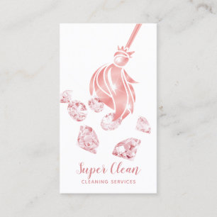 Carte De Visite Maison de nettoyage des domestiques Sparkling Gold