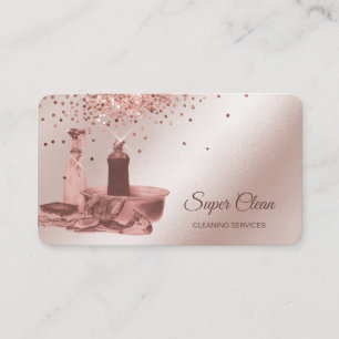 Carte De Visite Maison de nettoyage domestique Éponge rose étincel