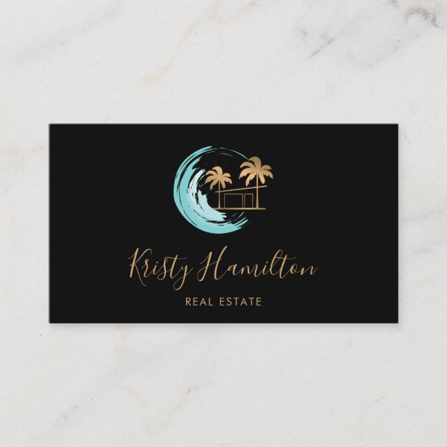 Carte De Visite maison de plage B'N'B Immobilier realtor ajouter l (Devant)