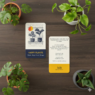 Carte De Visite Maison de plante moderne amusante de milieu de siè