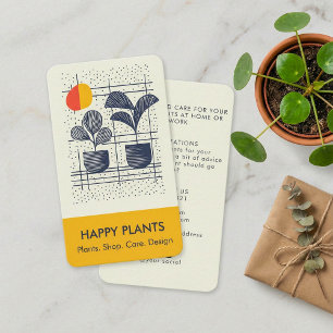 Carte De Visite Maison de plante moderne du milieu du siècle jaune
