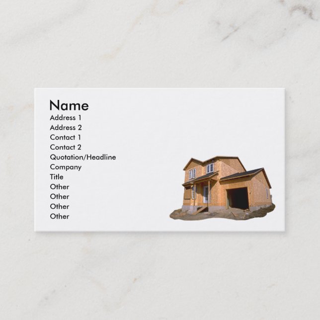 Carte De Visite maison en construction (Devant)