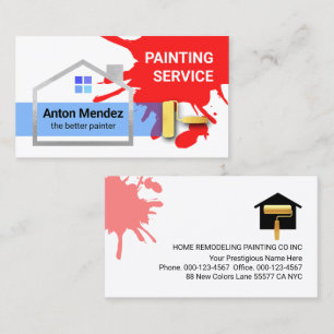 Carte De Visite Maison en cours de repeinture avec éclaboussure