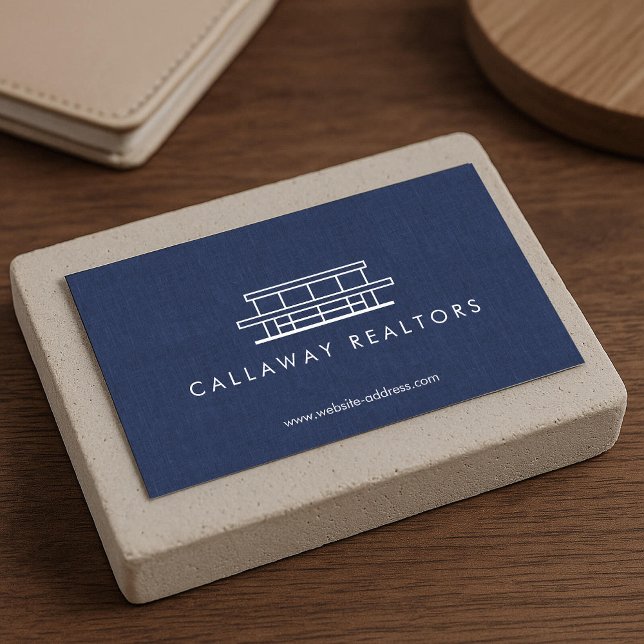 Carte De Visite Maison moderne unique Logo II Marine Linen Immobil (Créateur téléchargé)