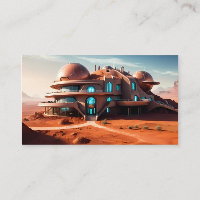 Carte De Visite Maison Red Planet - AI Villa futuriste du désert (Dos)