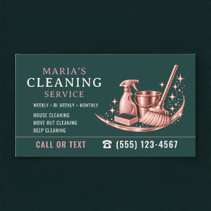 Carte De Visite Maison Rose et Turquoise Service de Nettoyage