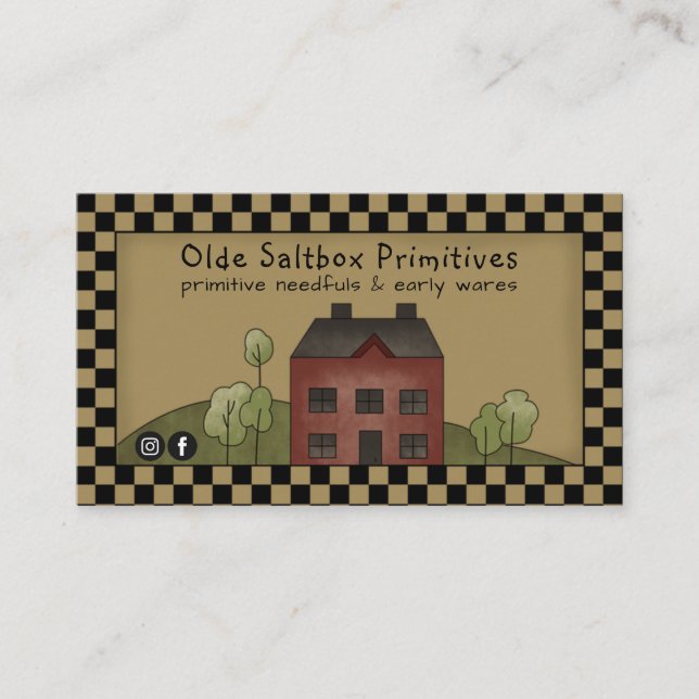 Carte De Visite Maison rustique Primitive Pays Salon (Devant)