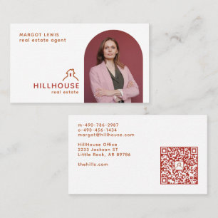 Carte De Visite Maison Sur Une Colline Code QR et Photographie Imm