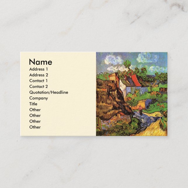 Carte De Visite Maisons à Auvers par Vincent van Gogh (Devant)